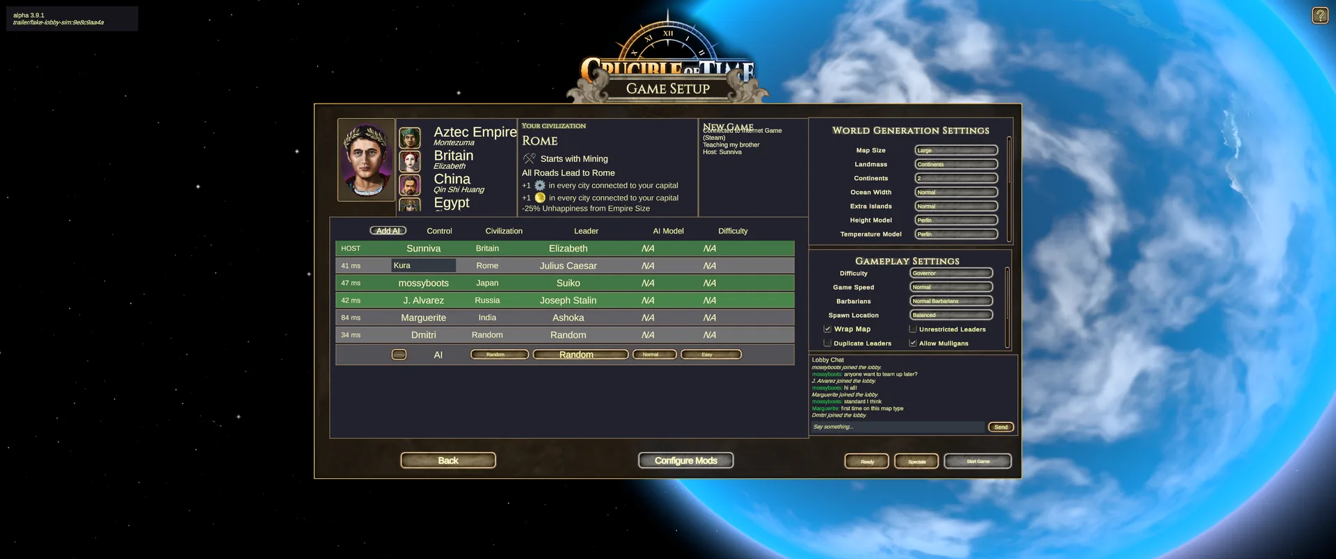 Setting up a multiplayer game