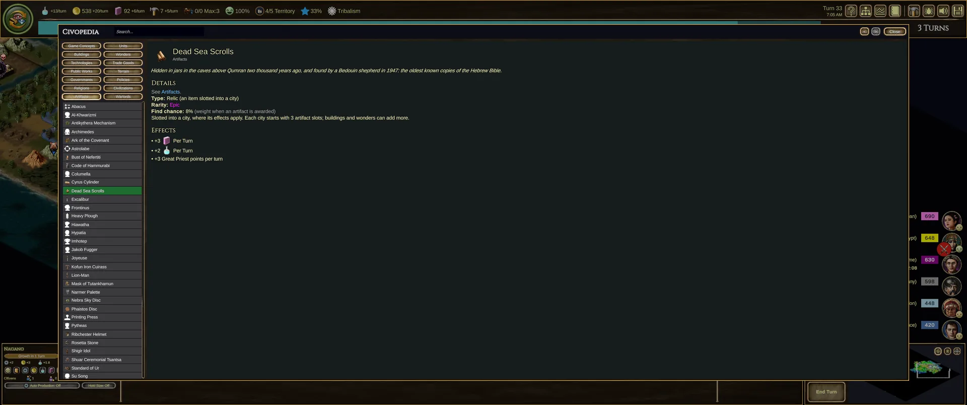 The Crucipedia, open in game
